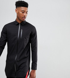 Удлиненная рубашка с молниями ASOS DESIGN Tall - Черный