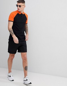 Поло из пике с контрастными рукавами реглан ASOS DESIGN - Мульти