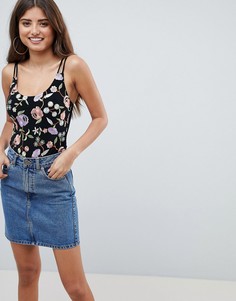 Боди с вышивкой ASOS DESIGN - Черный