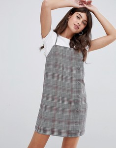 Платье мини в клетку с квадратным вырезом ASOS DESIGN - Мульти