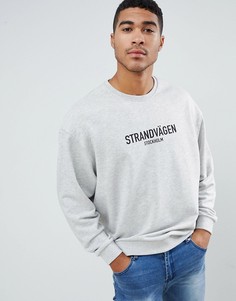 Серый oversize-свитшот с принтом ASOS DESIGN - Серый