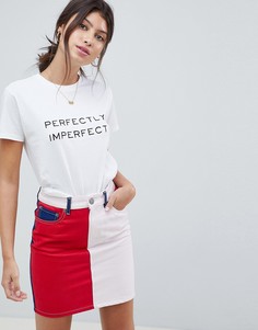 Футболка с принтом Perfectly Imperfect ASOS DESIGN - Белый