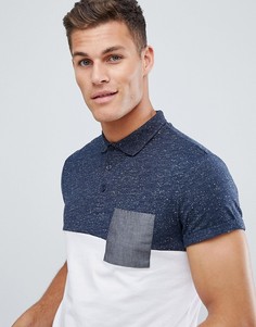 Футболка-поло с подвернутыми рукавами и контрастным карманом ASOS DESIGN - Белый