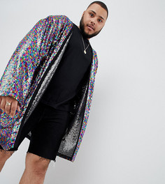 Oversize-куртка с разноцветными пайетками ASOS DESIGN plus - Мульти