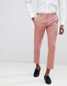 Укороченные облегающие строгие брюки из розового хлопкового сатина ASOS DESIGN - Розовый