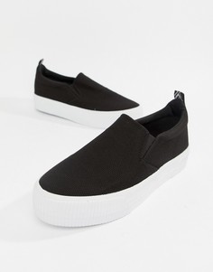 Черные кеды-слипоны на массивной подошве ASOS DESIGN - Черный