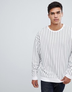 Оversize-свитшот в тонкую полоску ASOS DESIGN - Белый