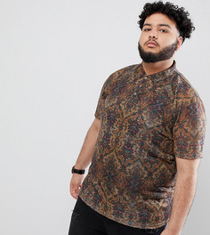 Свободная футболка-поло с принтом ASOS DESIGN Plus - Мульти