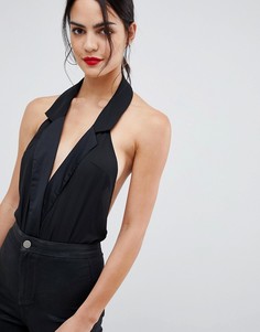 Боди-халтер с глубоким вырезом ASOS DESIGN - Черный