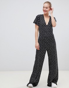 Комбинезон с рукавами клеш, завязкой сзади и звездным принтом ASOS DESIGN - Мульти