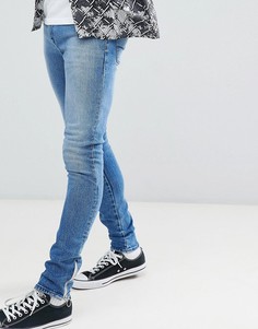 Выбеленные джинсы скинни с молниями ASOS DESIGN - Синий