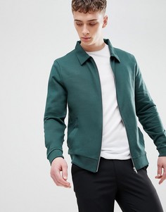 Зеленая трикотажная куртка Харрингтон ASOS DESIGN - Зеленый