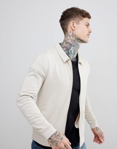 Бежевая трикотажная куртка Харрингтон ASOS DESIGN - Бежевый