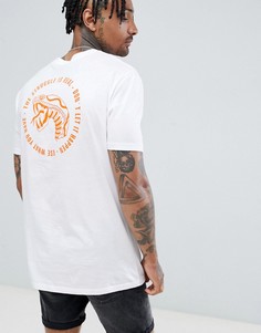 Свободная удлиненная футболка с принтом ASOS DESIGN - Белый
