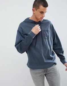 Oversize-худи темно-синего цвета со вставками на рукавах ASOS DESIGN - Темно-синий