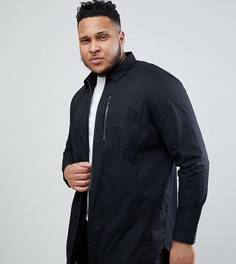 Удлиненная рубашка с молниями ASOS DESIGN Plus - Черный