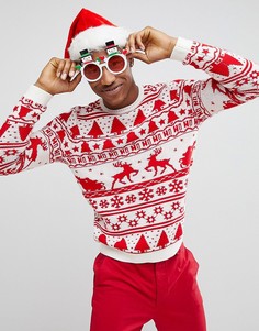 Красный новогодний джемпер ASOS DESIGN - Красный