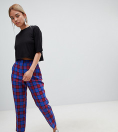 Узкие брюки в клетку ASOS DESIGN Petite - Мульти