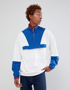 Oversize-свитшот с молнией и карманом ASOS DESIGN - Белый