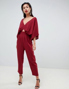 Комбинезон с рукавами-кимоно и широкими штанинами ASOS DESIGN - Красный