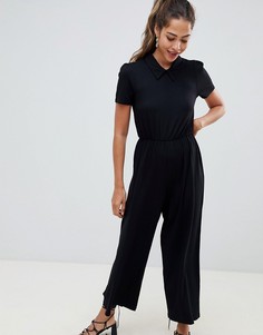 Чайный комбинезон с отделкой по воротнику ASOS DESIGN - Черный