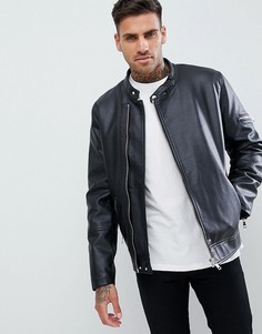 Байкерская куртка из искусственной кожи ASOS DESIGN - Черный