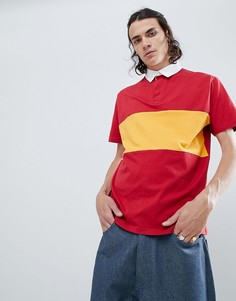 Свободная футболка-поло с контрастными вставками ASOS DESIGN - Мульти
