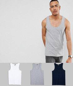 3 майки ASOS DESIGN Tall - СКИДКА - Мульти