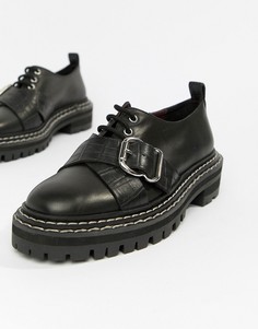 Кожаные туфли на шнуровке ASOS DESIGN Moorehouse - Черный