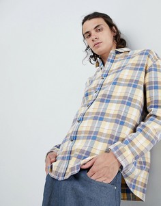 Желтая oversize-рубашка в клетку ASOS DESIGN - Желтый