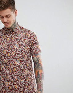Красная рубашка классического кроя с принтом пейсли ASOS DESIGN - Красный
