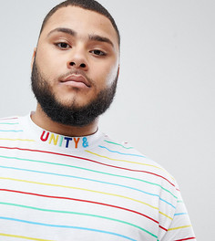 Футболка с высоким воротом и вышивкой ASOS DESIGN x Glaad& Plus - Белый