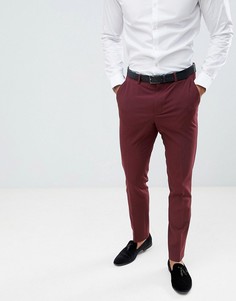 Бордовые брюки скинни под смокинг ASOS DESIGN - Красный