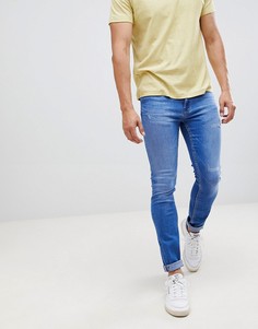 Синие выбеленные джинсы скинни Burton Menswear - Синий