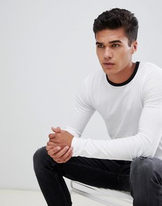 Белый лонгслив с контрастной отделкой ASOS DESIGN - Мульти