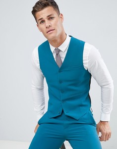Сине-зеленый облегающий жилет ASOS DESIGN - Синий
