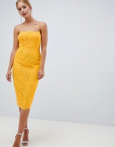 Кружевное платье-футляр ASOS DESIGN - Желтый