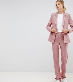 Красные брюки слим в клетку ASOS DESIGN Tall Tailored - Мульти