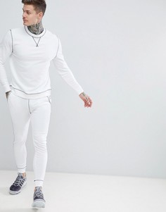 Белый спортивный костюм с контрастными швами ASOS DESIGN - Белый