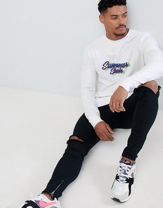 Облегающий свитшот с принтом ASOS DESIGN - Белый