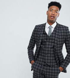 Серый супероблегающий пиджак в клетку ASOS DESIGN Tall - Серый