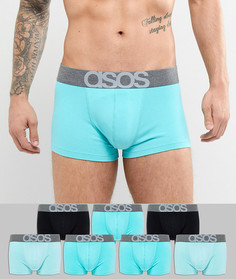 Набор из 7 боксеров-брифов с логотипом на поясе ASOS DESIGN - Синий