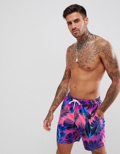 Розовые шорты для плавания с цветочным принтом ASOS DESIGN - Розовый