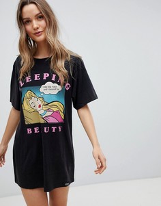 Пижамная футболка с принтом Sleeping Beauty ASOS DESIGN - Серый