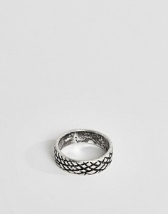 Серебристое кольцо на большой палец с тиснением ASOS DESIGN - Серебряный