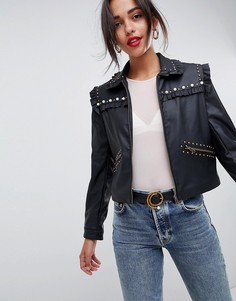 Куртка с отделкой искусственным жемчугом ASOS DESIGN - Черный