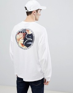 Свободный лонгслив с принтом ASOS DESIGN NASA - Черный