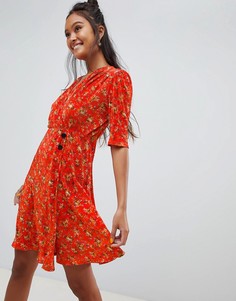 Платье мини с цветочным принтом ASOS DESIGN - Мульти