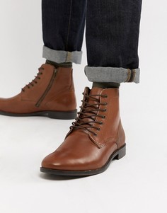 Светло-коричневые кожаные ботинки со шнуровкой ASOS - Рыжий