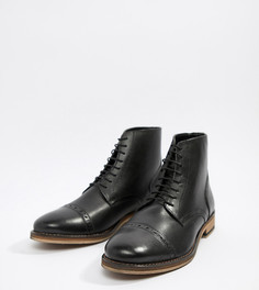 Черные кожаные ботинки-броги на шнуровке ASOS - Черный